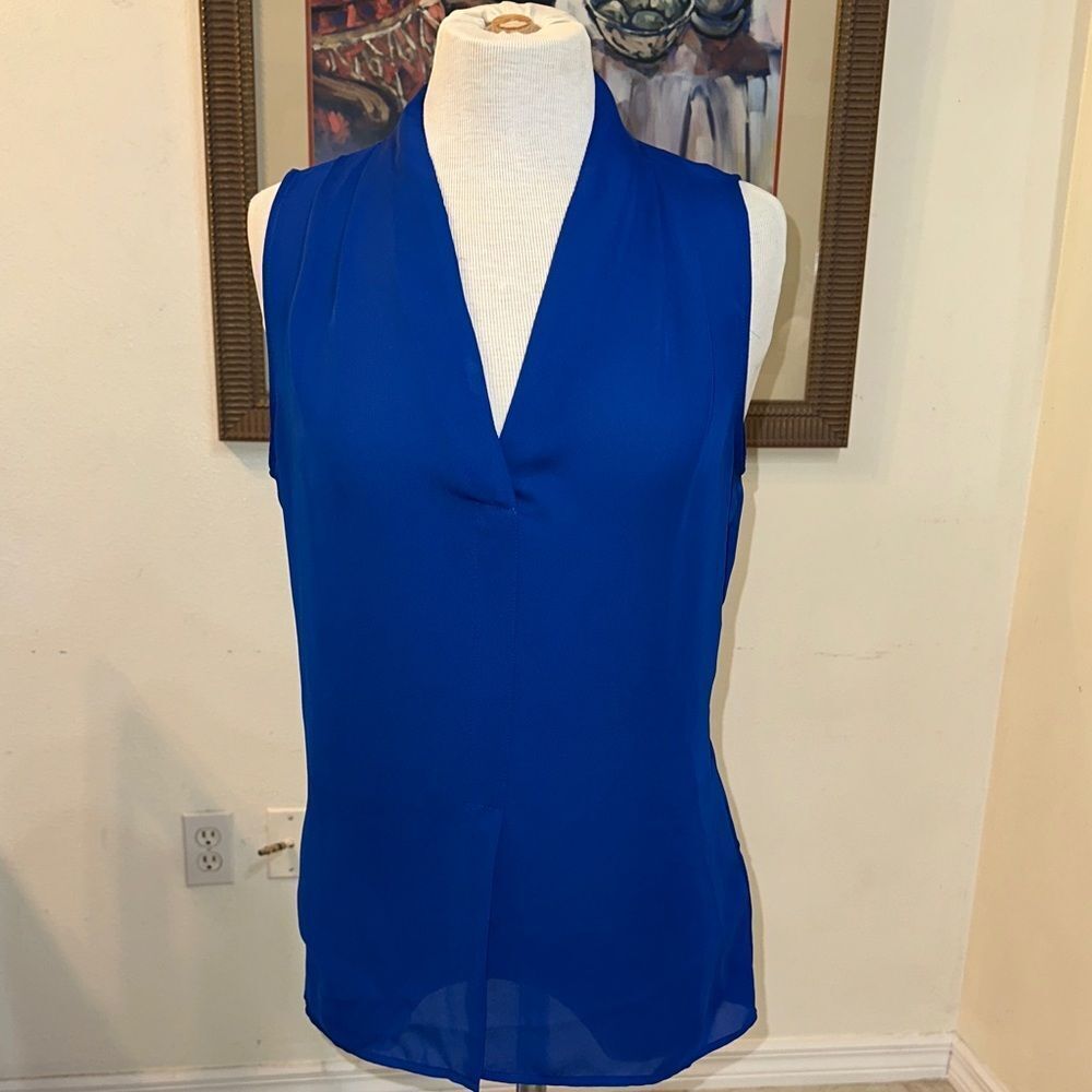 Laundry By Shelli Segal Elegant Bright Blue Sleeveless Top Size Small